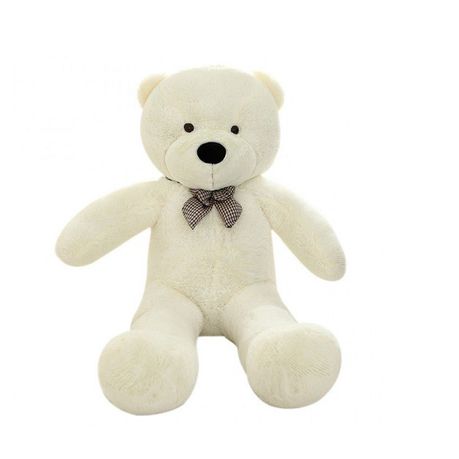 Giant Cuddly Plush Stuffed Bear  With  Bow Tie - Ivory White - 60cm