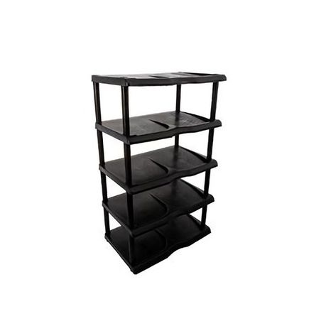 Shoe Rack 5-tier Plastic Black