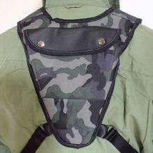 Load image into Gallery viewer, Safari Pro Binocular and Camera Harness with a camo back pocket
