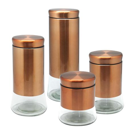 Continental Homeware - 4 Piece Canister Set (Copper)