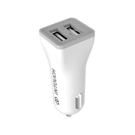 INTOUCH Dual Port 2.1A Car Charger - White Buy Online in Zimbabwe thedailysale.shop