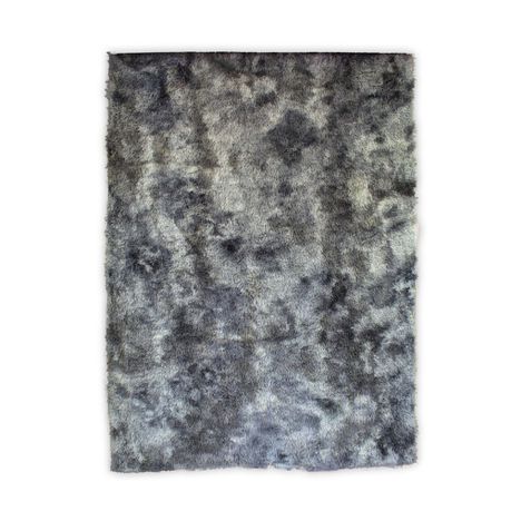 Waltex Mottled Plush Shaggy Rug - 160 x 230cm - Charcoal