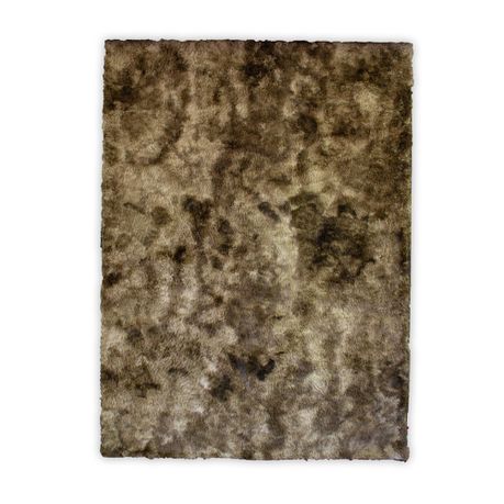 Waltex Mottled Plush Shaggy Rug - 160 x 230cm - Brown