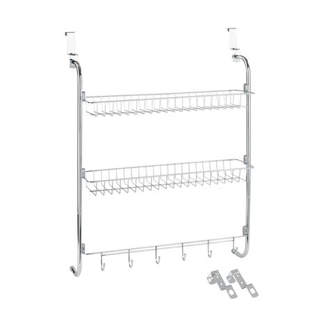 WENKO - Door-Mounted Hanging Rack with 2 Shelves & 6 Hooks Buy Online in Zimbabwe thedailysale.shop