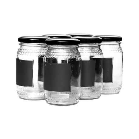 Consol - 352ml Honey jar with black notes - 6pk Buy Online in Zimbabwe thedailysale.shop