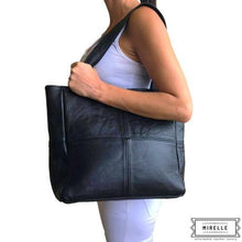 Load image into Gallery viewer, MIRELLE Leather Classic Shopper Handbag - Black
