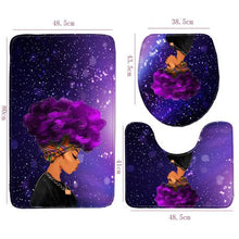 Load image into Gallery viewer, 3 Piece Bathroom Bath Mat Set - Starry Sky
