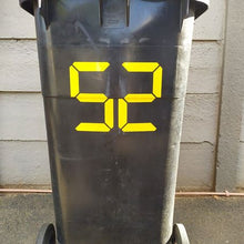 Load image into Gallery viewer, Generic Reflective Wheelie Bin Number Sticker Pack | Large | Yellow
