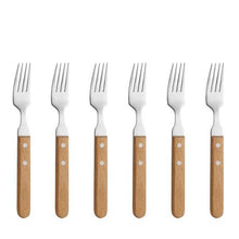 Load image into Gallery viewer, Amefa Steak Forks Wood 6 Piece
