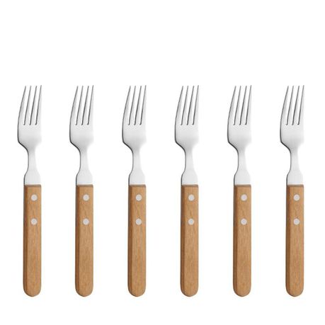 Amefa Steak Forks Wood 6 Piece