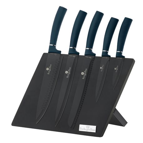 Berlinger Haus 6 Piece Knife Set with Magnetic Stand - Aquamarine Edition Buy Online in Zimbabwe thedailysale.shop