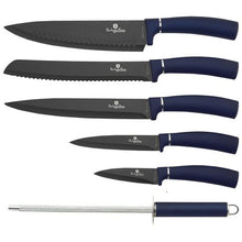 Load image into Gallery viewer, Berlinger Haus 7 Piece Non-Stick Coating Knife Set with Stand - Aquamarine
