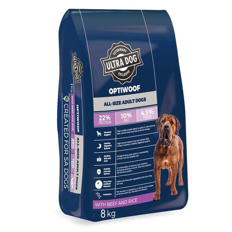 Ultra Dog Optiwoof Adult Beef & Rice 8KG Buy Online in Zimbabwe thedailysale.shop