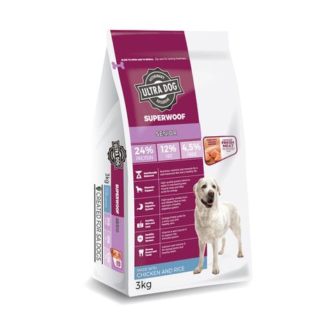 Ultra Dog Superwoof Senior  Chicken & Rice 3KG Buy Online in Zimbabwe thedailysale.shop