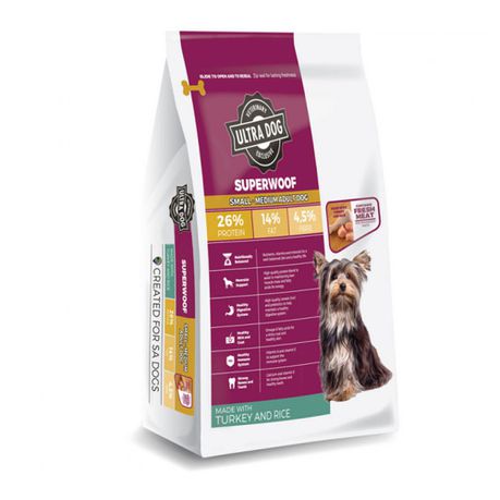 Ultradog Superwoof Small-Medium Adult Turkey & Rice 8kg Buy Online in Zimbabwe thedailysale.shop