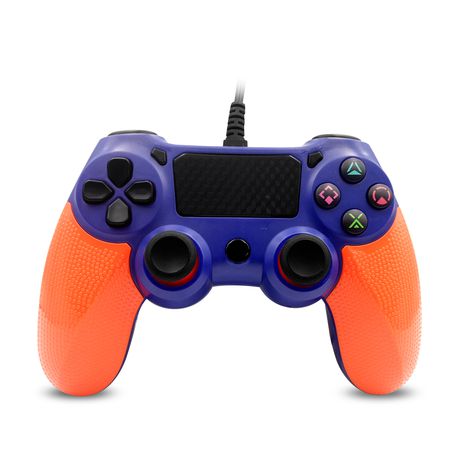 LMA - Generic PS4 Twin Vibration Wired Controller - Blue/Orange Buy Online in Zimbabwe thedailysale.shop