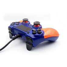 Load image into Gallery viewer, LMA - Generic PS4 Twin Vibration Wired Controller - Blue/Orange
