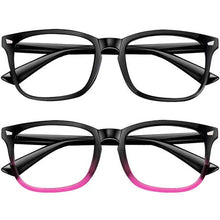 Load image into Gallery viewer, Sophie Moda- Fashion Computer Glasses Anti Blue Light: Black/ Pink (2Pack)
