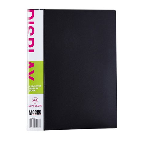 Meeco Executive A4 Display Book 30 Pockets - Black Buy Online in Zimbabwe thedailysale.shop