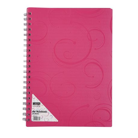 Meeco Creative Collection A4 80 Ruled Sheets Spiral Bound Notebook - Pink Buy Online in Zimbabwe thedailysale.shop