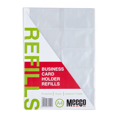 Meeco A4 Business Card Holder Refills - Pack of 10 Buy Online in Zimbabwe thedailysale.shop