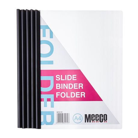 Meeco A4 Slide Binder Folder - Pack of 5 Buy Online in Zimbabwe thedailysale.shop