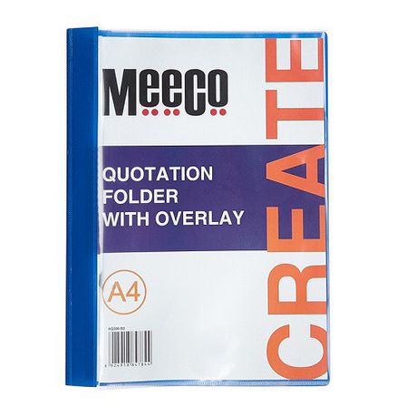 Meeco - Quotation Folder With Overlay - Blue