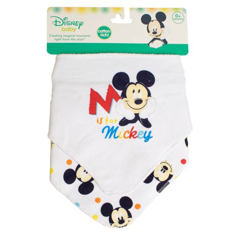 Mickey Mouse 'M' Bandana Bibs - Set of 2 Buy Online in Zimbabwe thedailysale.shop