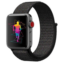 Load image into Gallery viewer, Nylon Loop Sports Strap for Apple Watch - Black (38mm/40mm)
