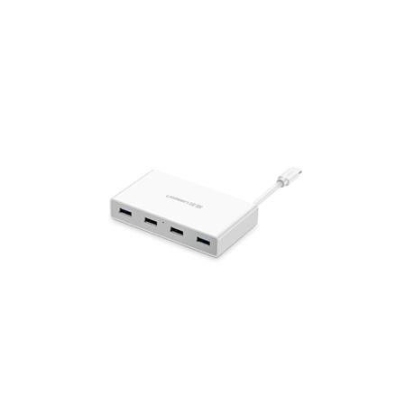 UGreen USBC M to 4port USB3.0 Hub-WH