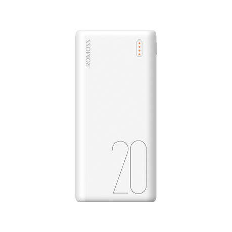 Romoss Simple 20 20000mAh Dual Output Power Bank - White Buy Online in Zimbabwe thedailysale.shop