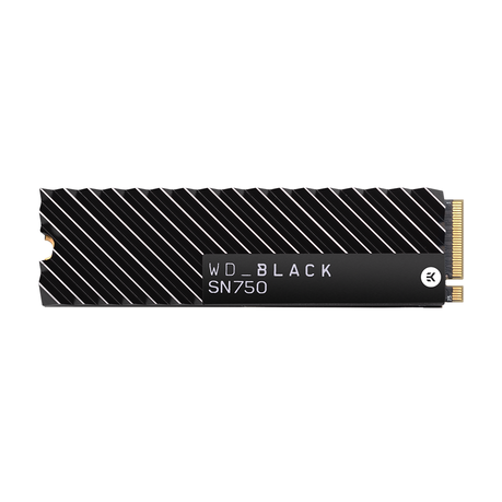 WD Black 500GB SN750 NVME M.2 2280 SSD - With Heatsink