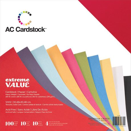 American Craft Cardstock Value Pack - 100 Sheets