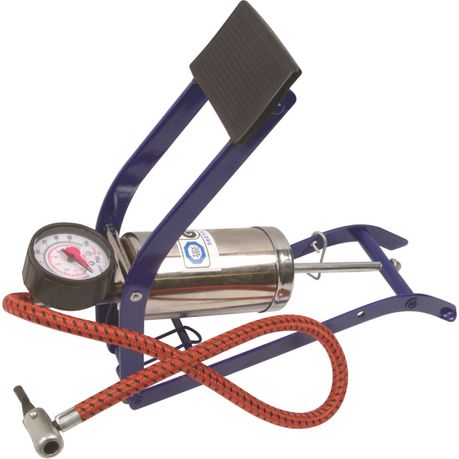 Moto-Quip - Chrome Single Cylinder Footpump & Gauge