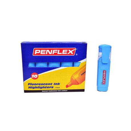 Penflex Highlighters Box-10 Blue Buy Online in Zimbabwe thedailysale.shop