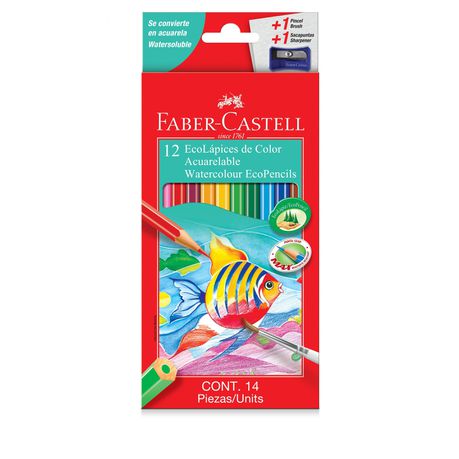 Faber-Castell 12 Full Length Watercolour Ecopencils