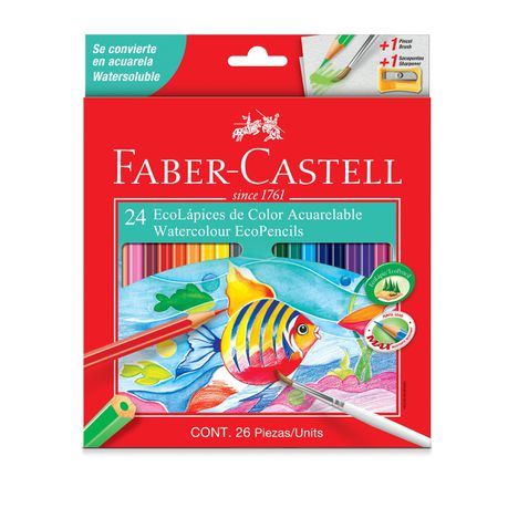 Faber-Castell 24 Full Length Watercolour Ecopencils