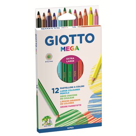 Giotto Mega 12 Large Coloured Pencils