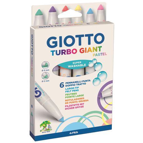 Giotto Turbo Giant Pastel 6 Fibre-Tip Pens