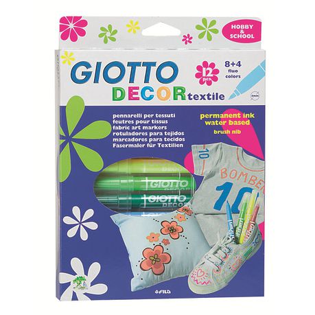 Giotto Decor Textile 12 Permanent Fibre Pens