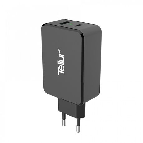 Tellur 1 Port QC 3.0 & 1 Port Type-C Travel Charger - Black Buy Online in Zimbabwe thedailysale.shop