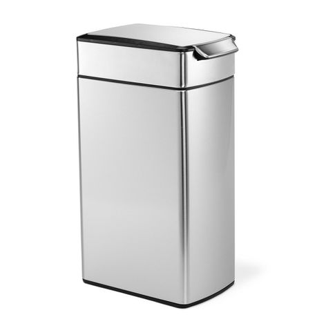 Simplehuman 40L Slim Touch-Bar Bin - Brushed Steel