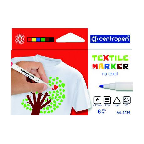 Centropen: Textile Marker 6 Colours (1.8mm) Buy Online in Zimbabwe thedailysale.shop