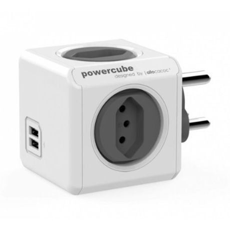 Allocacoc PowerCube Grey Type N Sockets x 4 + USB + MFI Cable Buy Online in Zimbabwe thedailysale.shop