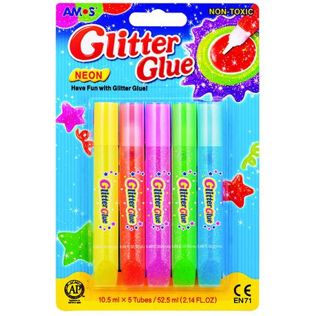 Amos Neon Glitter Glue - 5 Colours