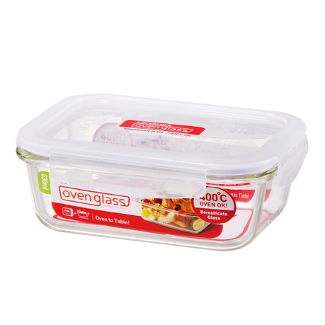 Euro Glass Container Rectangular - 630ml