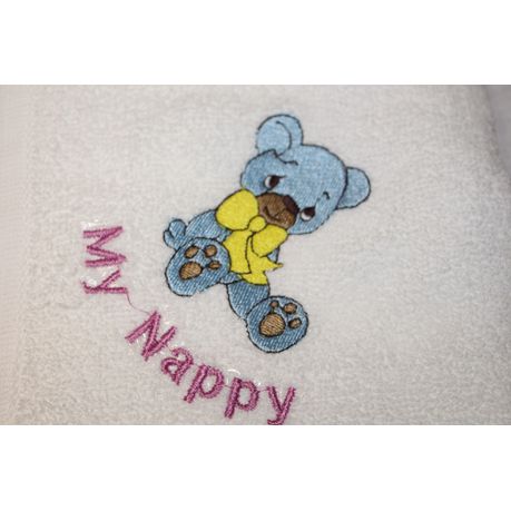 Spoegdoek(Dribbel Nappy) - Blue Teddy English