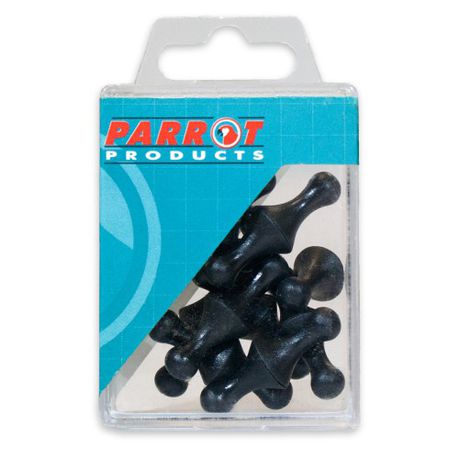 Parrot Products Magnet Map Pins (25 Box - Size:16mm - Black)