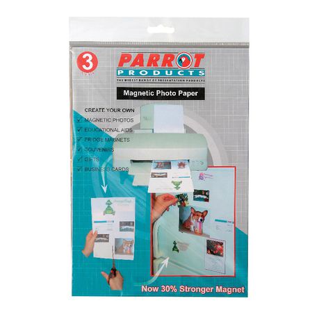 Parrot Products Magnetic Flexible Photo Paper A4 (3 Sheets) Buy Online in Zimbabwe thedailysale.shop