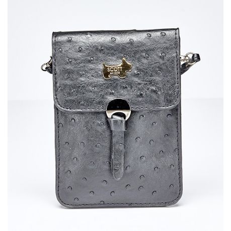 Brad Scott The Ostrich Sling Bag With Front Detail - Black